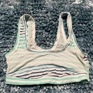 DKNY size Small Mint and Blue Striped Soft and Stretchy Bralette